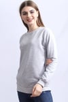 Gri Melanj Bisiklet Yaka Kadın Sweatshirt