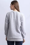 Gri Melanj Bisiklet Yaka Kadın Sweatshirt