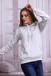 Gri Melanj Kapüşonlu Kadın Sweatshirt