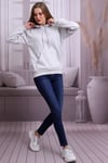 Gri Melanj Kapüşonlu Kadın Sweatshirt