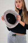 Gri Peluş İçi Astarlı 58 Cm Bucket Şapka