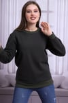 Haki Bisiklet Yaka Kadın Sweatshirt