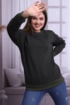 Haki Bisiklet Yaka Kadın Sweatshirt