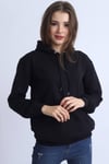 Koyu Lacivert Kapüşonlu Kadın Sweatshirt