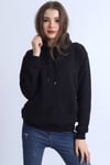 Koyu Lacivert Kapüşonlu Kadın Sweatshirt