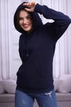 Lacivert Kapüşonlu Üç İplik Sweatshirt