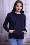 Lacivert Sırtı Baskılı Kapüşonlu Sweatshirt