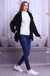 Siyah Oversize Fermuarlı Hırka
