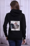 Siyah Sırtı Baskılı Kapüşonlu Sweatshirt