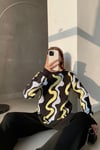 Siyah Standart Beden Renk Geçişli Triko Alt Üst Takım 