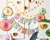 Happy Birthday Varak Baskılı Makaron Banner