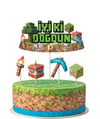 Pixel Temalı Pasta Üstü Süs