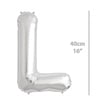 Folyo Harf L Gümüş Balon 40cm ( 16 inç )16
