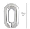 Folyo Rakam 0 Gümüş Balon 40cm ( 16 inç )16