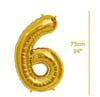 Folyo Rakam 6 Gold Balon 75cm ( 34 inç )34