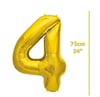 Folyo Rakam 4 Gold Balon 75cm ( 34 inç )34