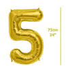 Folyo Rakam 5 Gold Balon 75cm ( 34 inç )34