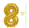 Folyo Rakam 8 Gold Balon 75cm ( 34 inç )34
