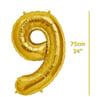 Folyo Rakam 9 Gold Balon 75cm ( 34 inç )34