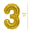 Folyo Rakam 3 Gold Balon 75cm ( 34 inç )34