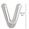 Folyo Harf V Gümüş Balon 90cm ( 40 inç )40