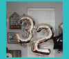 Folyo Rakam 4 Gümüş Balon 90cm ( 40 inç )40