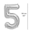 Folyo Rakam 5 Gümüş Balon 90cm ( 40 inç )40