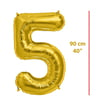 Folyo Rakam 5 Gold Balon 90cm ( 40 inç )40