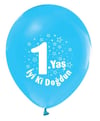 Baskılı Latex Balonlar1 Yaş Baskılı Mavi Balon 10 'lu PaketBALONEVİ