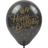 Baskılı Latex BalonlarHappy Birthday Gold Baskılı Siyah Lateks Balon 100'lü PaketBALONEVİ