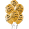 Baskılı Latex Balonlarİyi ki Doğdun Siyah Baskılı Gold Lateks Balon 100'lü PaketBALONEVİ