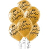 Baskılı Latex Balonlarİyi ki Doğdun Siyah Baskılı Gold Lateks Balon 10'lu PaketBALONEVİ