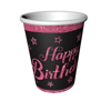 Lisanslı BardaklarPınk Stars Happy Birthday Karton Bardak 240 Cc 8 AdetBALONEVİ