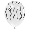 Baskılı Latex BalonlarZebra Desenli Beyaz Çizgili Balon 10'lu PaketBALONEVİ