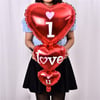 I love you Dikey 3 lü Kalp Folyo Balon 90cmFolyo Balon Kalp Çeşitleri
