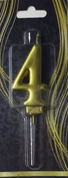 Rakam Mum 4 Gold AltınGold Rakam Mumlar