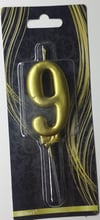 Rakam Mum 9 Gold AltınGold Rakam Mumlar