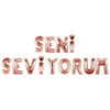 Folyo Balon SetlerSeni Seviyorum Folyo Balon Harf Set Rose Gold (Bronz) 40 cmİTHAL
