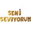 Folyo Balon SetlerSeni Seviyorum Gold Folyo Balon 40 cmİthal