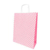 18x24 Karton ÇantalarRoll Up Büküm Saplı Çanta 18x24cm Pembe Beyaz PuantiyeliRoll Up