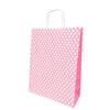 25x31 Karton ÇantalarRoll Up Büküm Saplı Çanta 25x31cm Pembe Beyaz PuantiyeliRoll Up