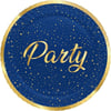 Desenli TabaklarTabak Karton Party Lacivert 23cmRoll Up