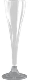 Ayaklı Plastik BardaklarŞampanya Kadehi Bardak Plastik Gümüş 120 ml 6'lıSword pack