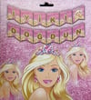 Zigzag BannerBarbie Temalı İyi Ki Doğdun Zigzag Banner Kağıt SüsYerli Üretim
