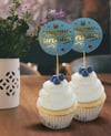 Kürdan ÇeşitleriHappy Birthday Mavi Gold Yaldızlı Parti Cupcake Kürdan 20 AdetYerli Üretim