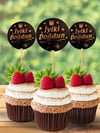 Kürdan Çeşitleriİyi Ki Doğdun Siyah Gold Yaldızlı Parti Cupcake Kürdan 20 AdetYerli Üretim