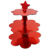 Kek StandlarıKırmızı Renk Karton Cupcake Kek Standı 3 KatlıYerli Üretim