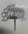 Pleksi Harf Rakam ve YazılarPasta Üstü Pleksi Happy Birthday Yazı GümüşYerli Üretim