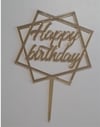 Pleksi Harf Rakam ve YazılarPasta Üstüne Pleksi Altıgen Happy Birthday Gold YazıYerli Üretim