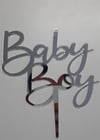 Pleksi Harf Rakam ve YazılarPasta Üstüne Pleksi Baby Boy GümüşYerli Üretim
